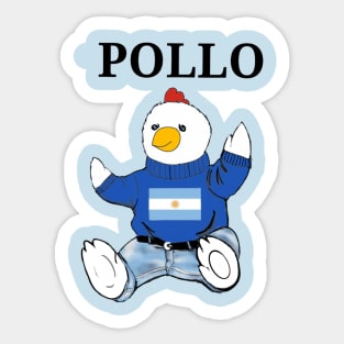 Pollo bear Flag of Argentina Sticker